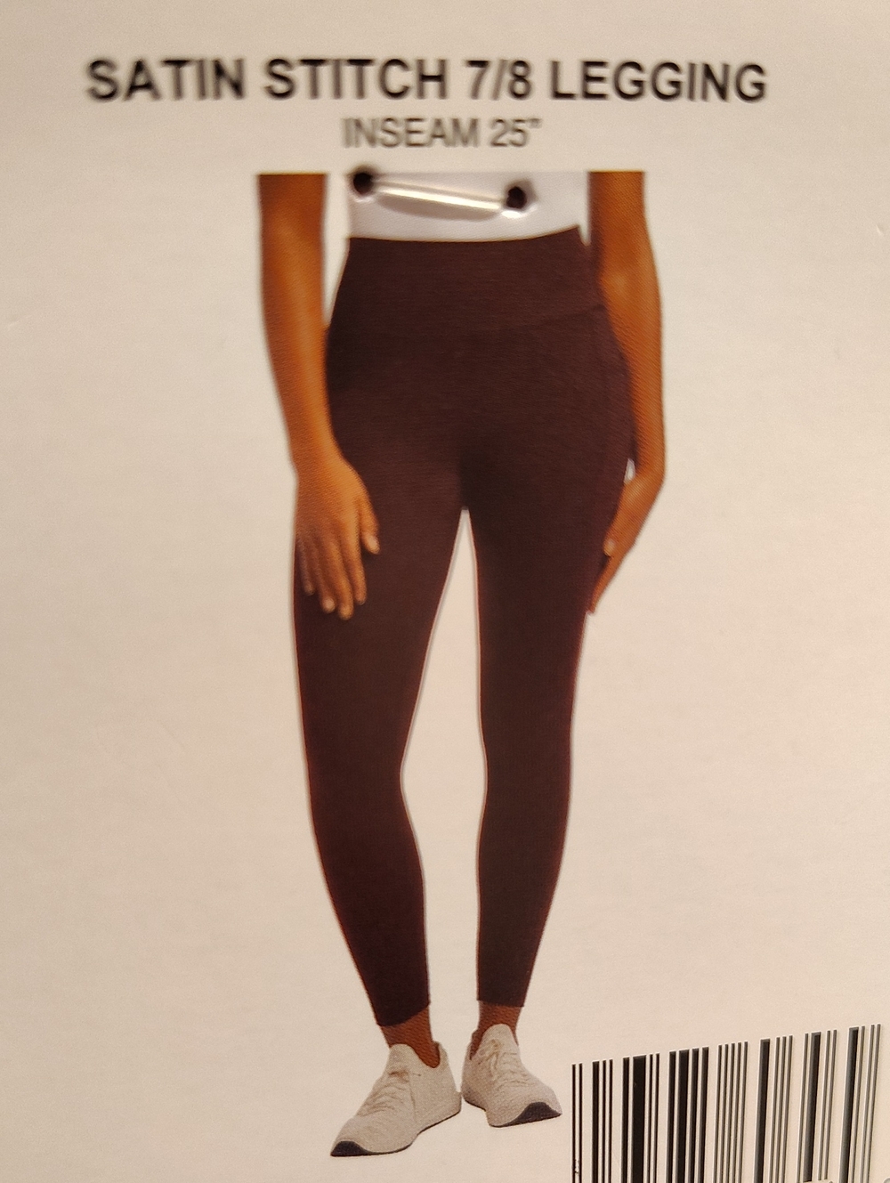 NEW Danskin Satin Stitch 7/8 Size L Pockets  Legging  Brown WM&V